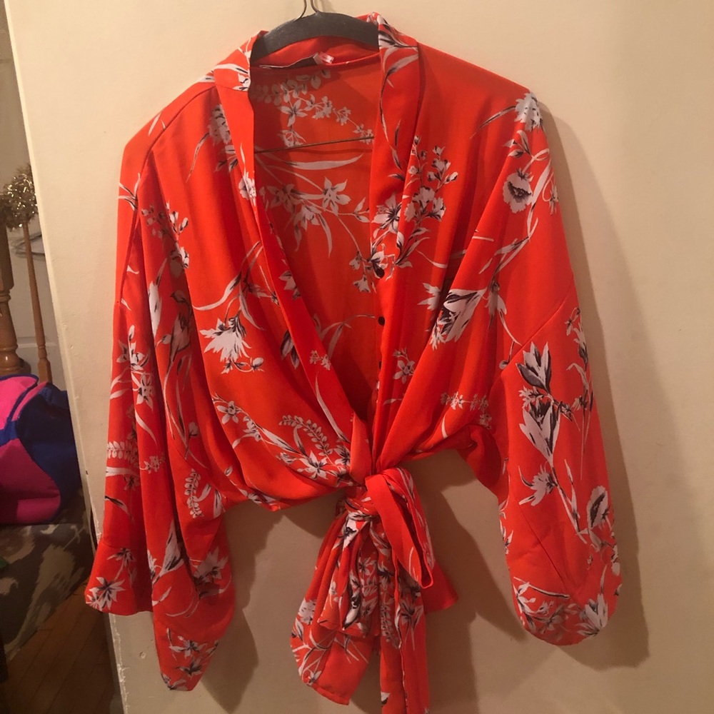 Flowered Kimono Top